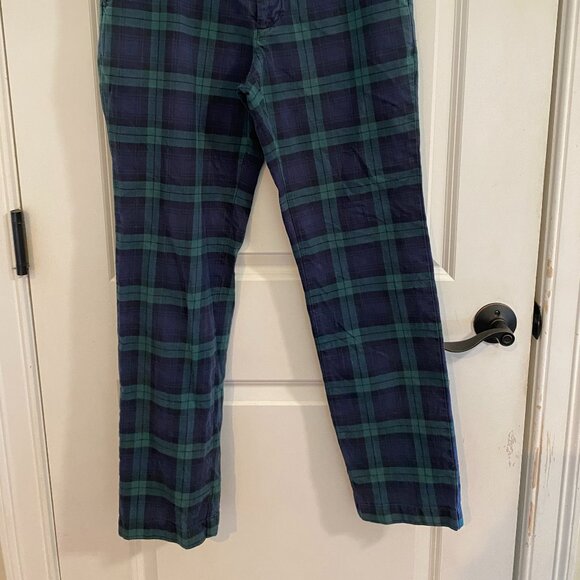 Vineyard Vines Breaker Pants Chinos Tartan Plaid Green Blue Mens - Picture 2 of 10